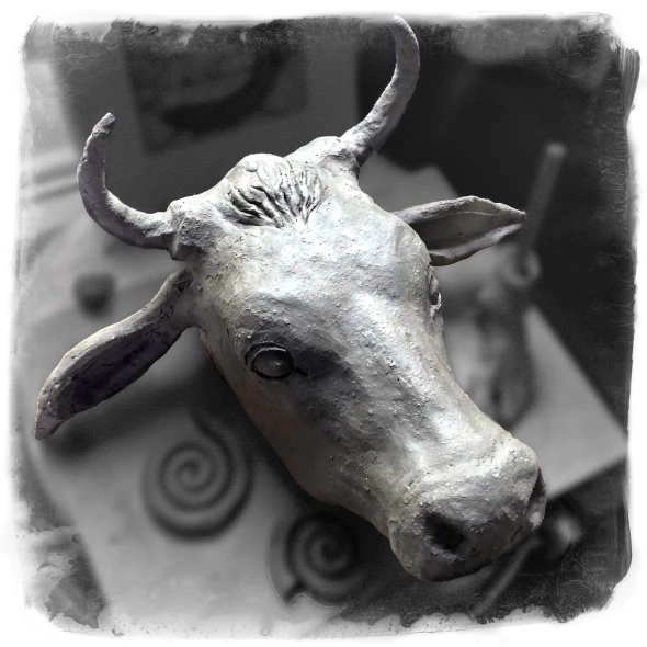 clay-cow-head